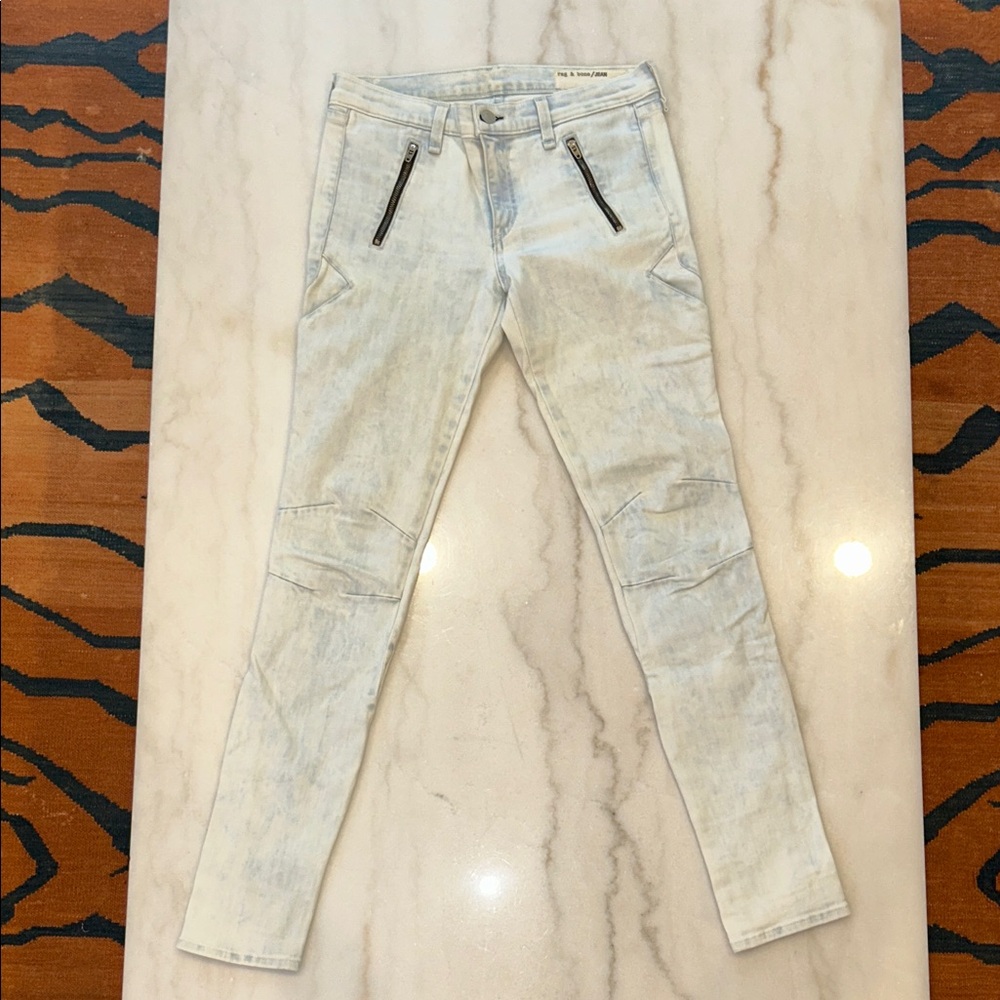 Rag & Bone Light Blue Jeans with Black Zipper